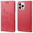 Mobigear Flowers iPhone 14 Pro Hoesje Bookcase Portemonnee - Rood