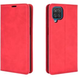 Mobigear Retro Slim Samsung Galaxy A12 Hoesje Bookcase Portemonnee - Rood