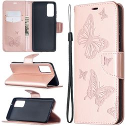 Mobigear Butterfly Samsung Galaxy S20 FE Hoesje Bookcase Portemonnee - Roségoud