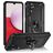 Mobigear Armor Ring Samsung Galaxy A14 Hoesje Hardcase Backcover Shockproof met Ringhouder - Zwart
