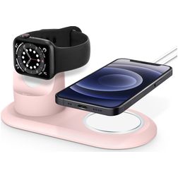 Mobigear Wireless Charge Station Watch Standaard,MagSafe Standaard - iPhone/ Watch - Roze