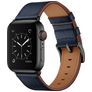 Mobigear Firenze Leren Apple Watch Bandje Gespsluiting - 49/46/45/44 mm - Donkerblauw