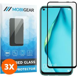 Mobigear Premium Huawei P40 Lite Glazen Screenprotector - Case Friendly - Zwart (3-Pack)