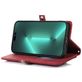 Mobigear Zipper iPhone 14 Pro Hoesje Bookcase Portemonnee - Rood