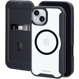 Mobiparts Shield Line iPhone 15 MagSafe Hoesje Bookcase - Zwart