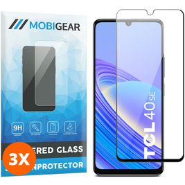 Mobigear Premium TCL 40 SE Glazen Screenprotector - Case Friendly - Zwart (3-Pack)
