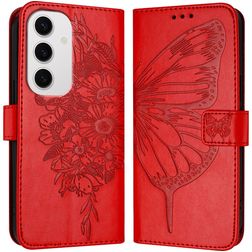 Mobigear Butterfly Samsung Galaxy S24 FE Hoesje Bookcase Portemonnee - Rood