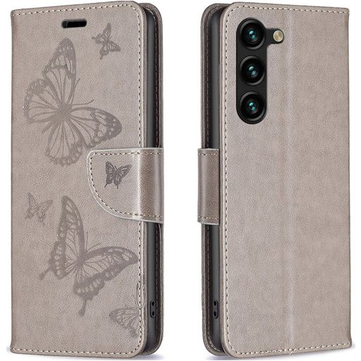 Mobigear Butterfly Samsung Galaxy S23 Plus Hoesje Bookcase Portemonnee - Grijs