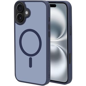Mobiparts Hardcover iPhone 16 Plus MagSafe Hoesje Hardcase Backcover - Satin Blue