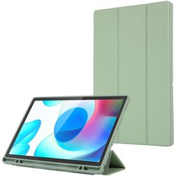 Mobigear Tri-Fold Gel Samsung Galaxy Tab A9 Plus (2023) Hoes TPU,Kunstleer Bookcase + Stylus Houder - Groen