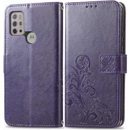 Mobigear Clover Motorola Moto G20 Hoesje Bookcase Portemonnee - Paars