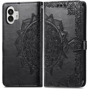 Mobigear Mandala Nothing Phone (2) Hoesje Bookcase Portemonnee - Zwart