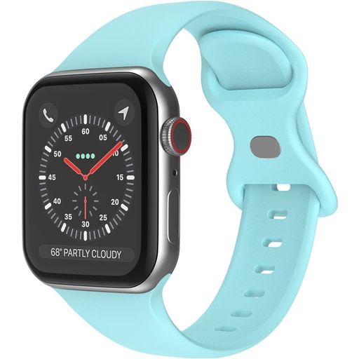 Mobigear Sport Dual Siliconen Apple Watch Bandje Druksluiting - 49/46/45/44 mm - Babyblauw