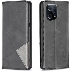 Mobigear Rhombus Slim OPPO Find X5 Hoesje Bookcase - Zwart