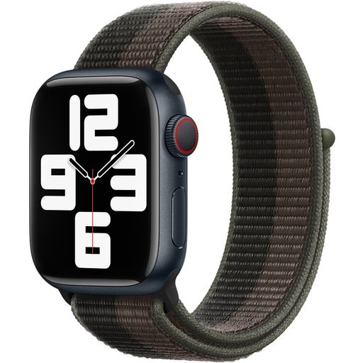 Mobigear Woven Nylon Apple Watch Bandje Klittenbandsluiting - 49/46/45/44 mm - Zwart