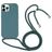 Mobigear Lanyard iPhone 16 Pro Max Siliconen Hoesje met koord - Groen