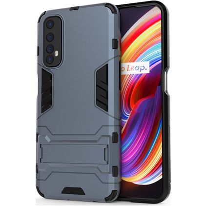 Mobigear Armor Stand Realme 7 Hoesje Hardcase Backcover Shockproof met Standaard - Blauw