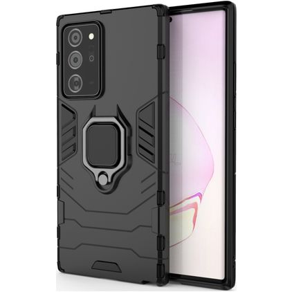 Mobigear Armor Ring Samsung Galaxy Note 20 Ultra Hoesje Hardcase Backcover Shockproof met Ringhouder - Zwart