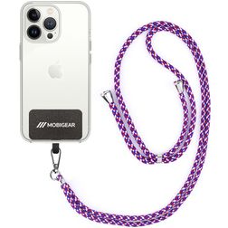 Mobigear Nylon Lanyard Universeel Telefoonkoord Verstelbaar - Blauw / Rood / Wit