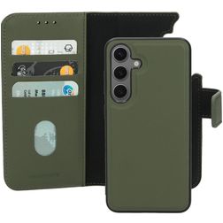 Mobiparts Samsung Galaxy S24 MagSafe Hoesje Echt Leer Uitneembare 2in1 Bookcase Portemonnee - Groen