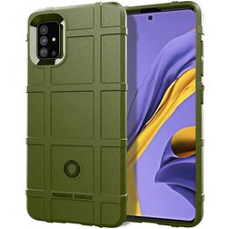 Mobigear Rugged Shield Samsung Galaxy A51 Hoesje Flexibel TPU Backcover Shockproof - Groen