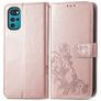 Mobigear Clover Motorola Moto G22 Hoesje Bookcase Portemonnee - Roségoud