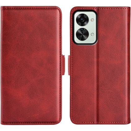 Mobigear Slim Magnet OnePlus Nord 2T 5G Hoesje Bookcase Portemonnee - Rood