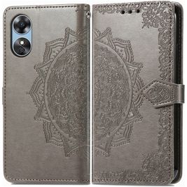 Mobigear Mandala OPPO A17 Hoesje Bookcase Portemonnee - Grijs