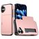 Mobigear Card iPhone 16 Plus Hoesje Hardcase Backcover Shockproof met Pasjeshouder - Roségoud