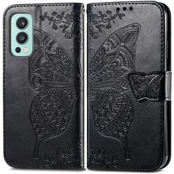 Mobigear Butterfly OnePlus Nord 2 Hoesje Bookcase Portemonnee - Zwart