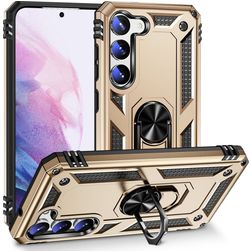 Mobigear Armor Ring Samsung Galaxy S23 Plus Hoesje Hardcase Backcover Shockproof met Ringhouder - Goud