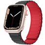 Mobigear Loop Mag Siliconen Apple Watch Bandje Magneetsluiting - 42/41/40/38 mm - Zwart / Rood