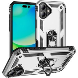 Mobigear Armor Ring iPhone 17 Hoesje Hardcase Backcover Shockproof met Ringhouder - Zilver