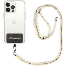 Mobigear Nylon Lanyard Universeel Telefoonkoord Verstelbaar - Roze / Paars / Geel