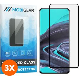 Mobigear Premium OPPO Reno Z Glazen Screenprotector - Case Friendly - Zwart (3-Pack)