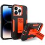 Mobigear Heavy Armor Stand iPhone 14 Pro Hoesje Hardcase Backcover Shockproof met Standaard - Zwart / Rood