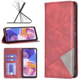 Mobigear Rhombus Slim Samsung Galaxy A23 Hoesje Bookcase - Rood