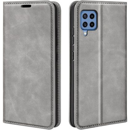 Mobigear Retro Slim Samsung Galaxy M22 Hoesje Bookcase Portemonnee - Grijs