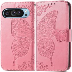 Mobigear Butterfly Google Pixel 9 Hoesje Bookcase Portemonnee - Roze