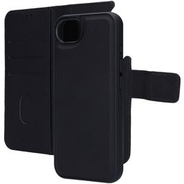 Mobiparts iPhone 16e Hoesje Echt Leer Uitneembare 2in1 Bookcase Portemonnee - Zwart