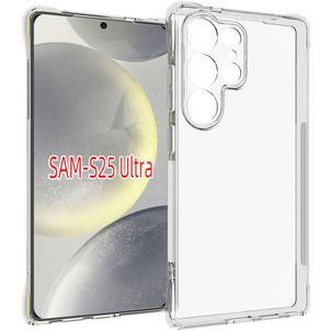 Mobigear Cushion Doorzichtig Samsung Galaxy S25 Ultra Hoesje Flexibel TPU Backcover - Transparant