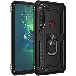 Mobigear Armor Ring Motorola Moto G8 Plus Hoesje Hardcase Backcover Shockproof met Ringhouder - Zwart