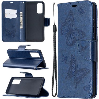 Mobigear Butterfly Samsung Galaxy S20 FE Hoesje Bookcase Portemonnee - Blauw