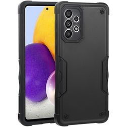 Mobigear Non-slip Armor Samsung Galaxy A73 Hoesje Hardcase Backcover Shockproof - Zwart