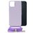 Mobilize Lanyard Gelly iPhone 14 Flexibel TPU Hoesje met koord - Pastel Purple
