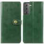Mobigear Snap Button Samsung Galaxy S21 Plus Hoesje Bookcase Portemonnee - Groen