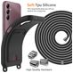 Mobigear Lanyard Card Samsung Galaxy A16 Siliconen Hoesje met koord en Pasjeshouder - Zwart
