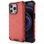 Mobigear Honeycomb iPhone 14 Pro Max Hoesje Hardcase Backcover Shockproof - Rood