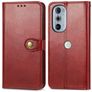 Mobigear Snap Button Motorola Edge 30 Pro Hoesje Bookcase Portemonnee - Rood