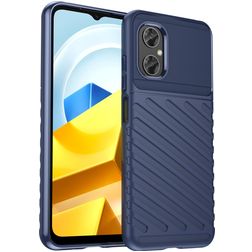 Mobigear Groove POCO M5 Hoesje Flexibel TPU Backcover - Blauw